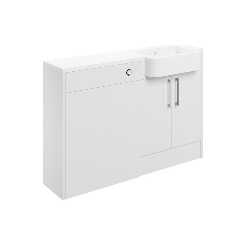 Cedar 1242mm Basin & WC Unit Pack (RH) – White Gloss