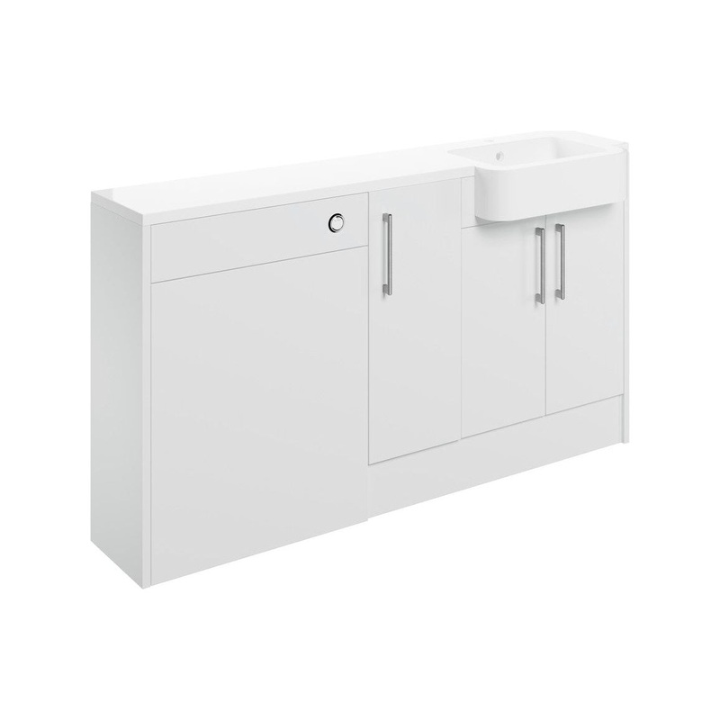 Cedar 1542mm Basin, WC & 1 Door Unit Pack (LH) – White Gloss