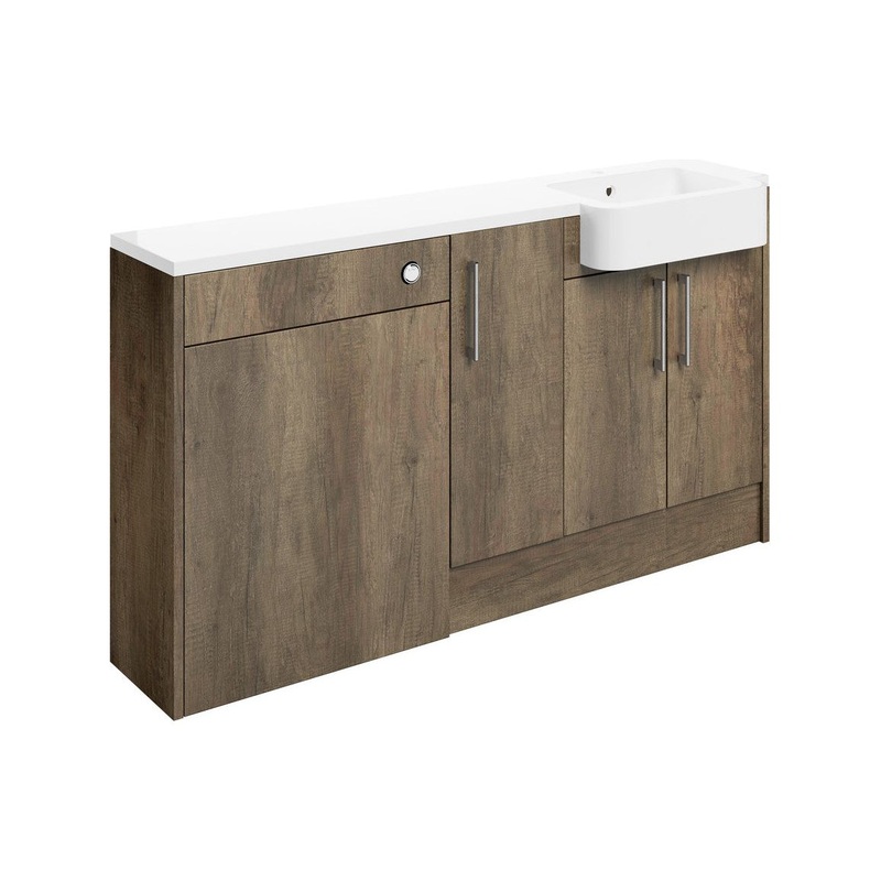 Cedar 1542mm Basin, WC & 1 Door Unit Pack (RH) – Nebraska Oak