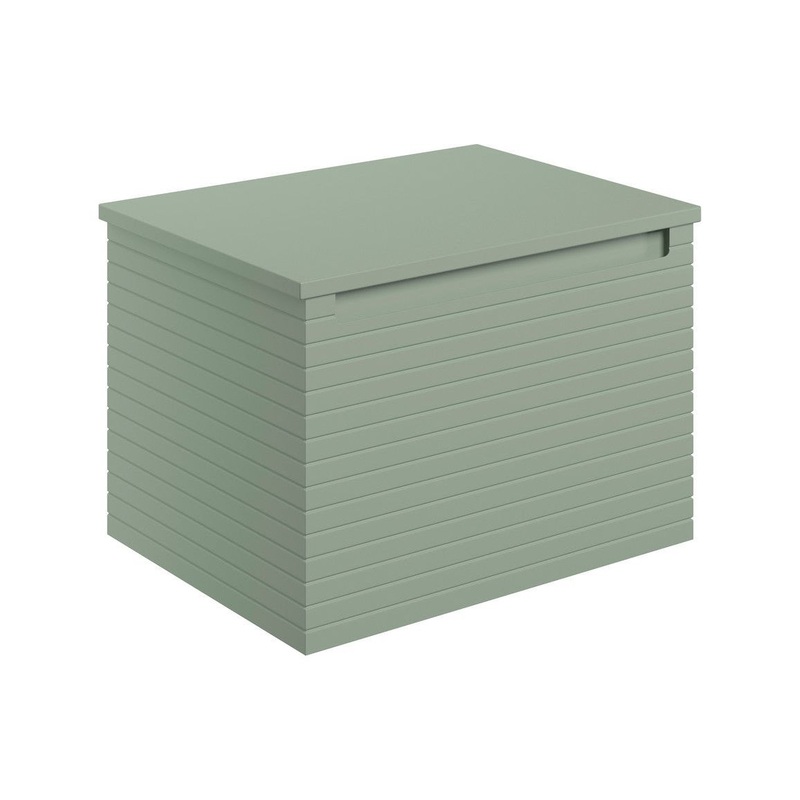 Chestnut 600mm Wall Hung 1 Drawer Basin Unit & Worktop – Matt Willow Green