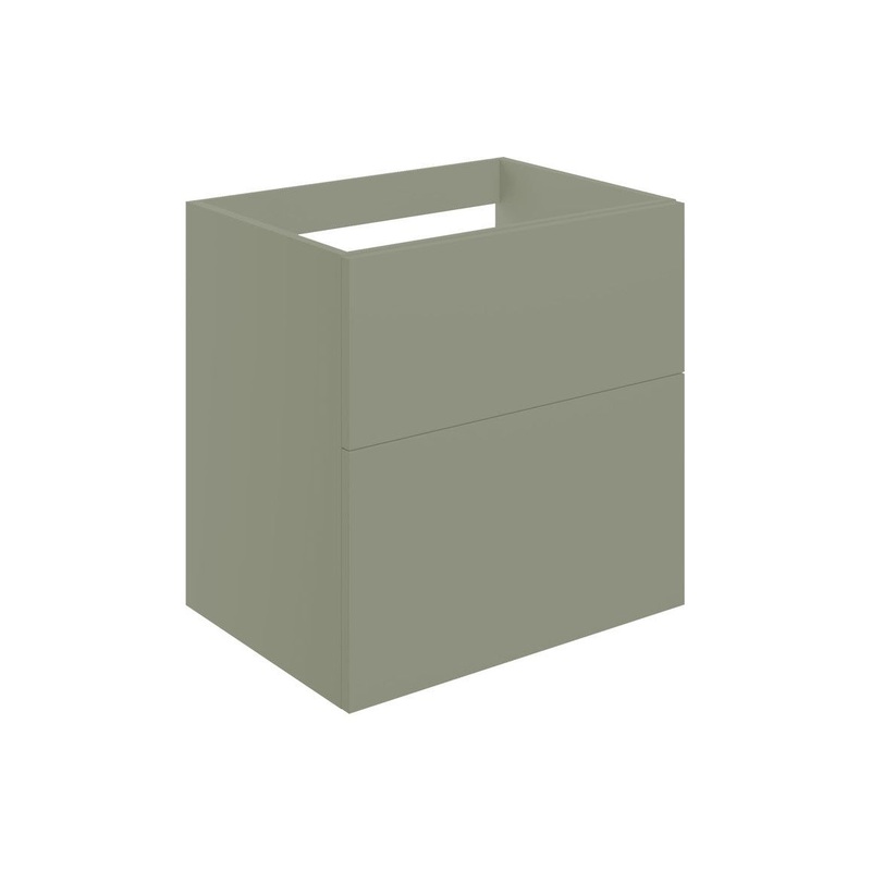 Glen 590mm Wall Hung 2 Drawer Basin Unit (No Top) – Matt Olive Green