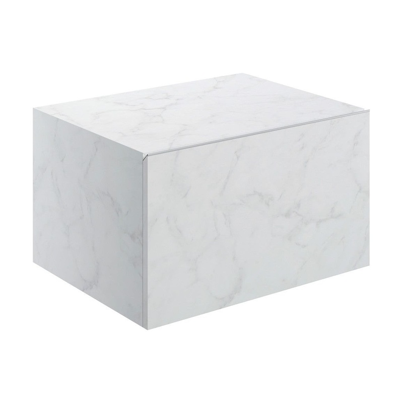 Hayes 600mm Wall Hung Storage Drawer – White Marble