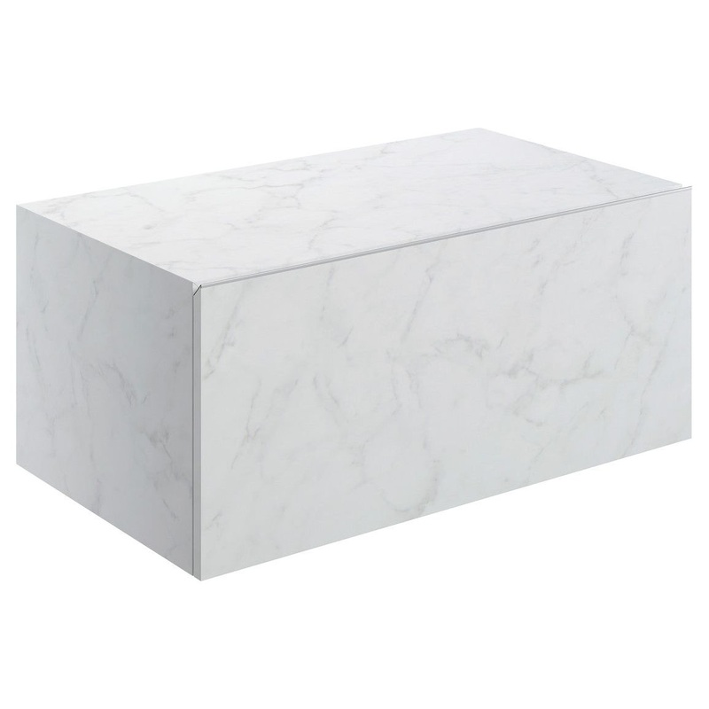 Hayes 800mm Wall Hung Storage Drawer – White Marble