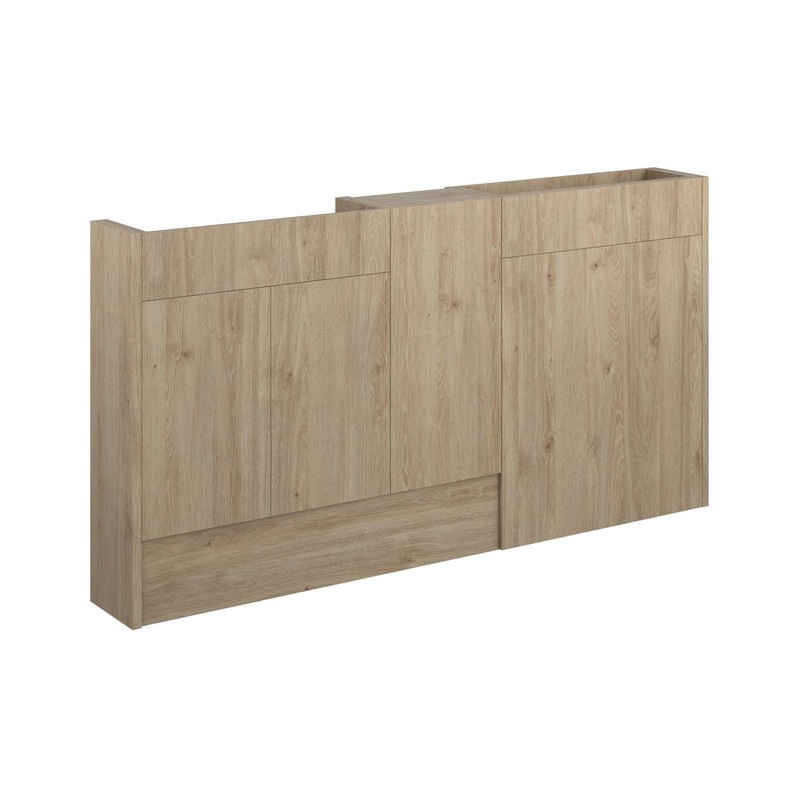 Paddock 1536mm Slim Basin, WC & 1 Door Unit Pack – Havana Oak