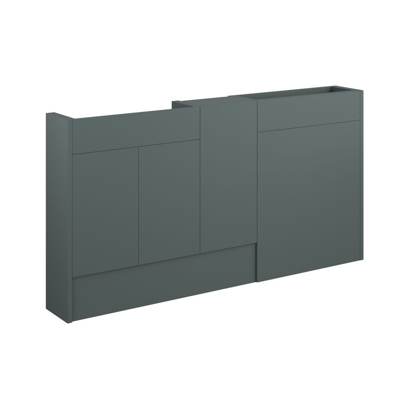 Paddock 1536mm Slim Basin, WC & 1 Door Unit Pack – Matt Green