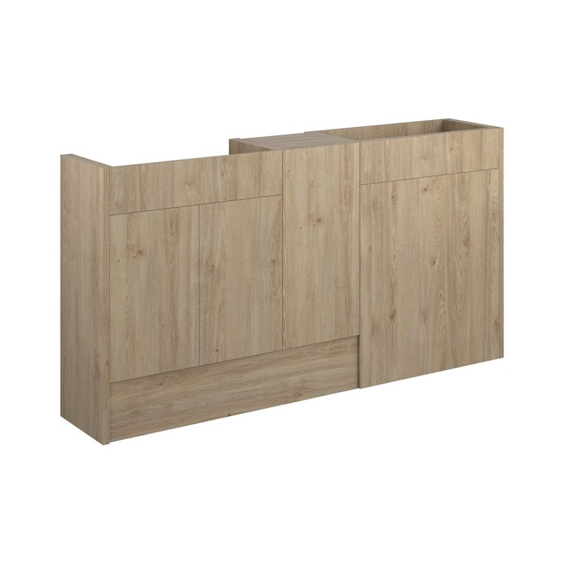 Paddock 1536mm Standard Basin, WC & 1 Door Unit Pack – Havana Oak
