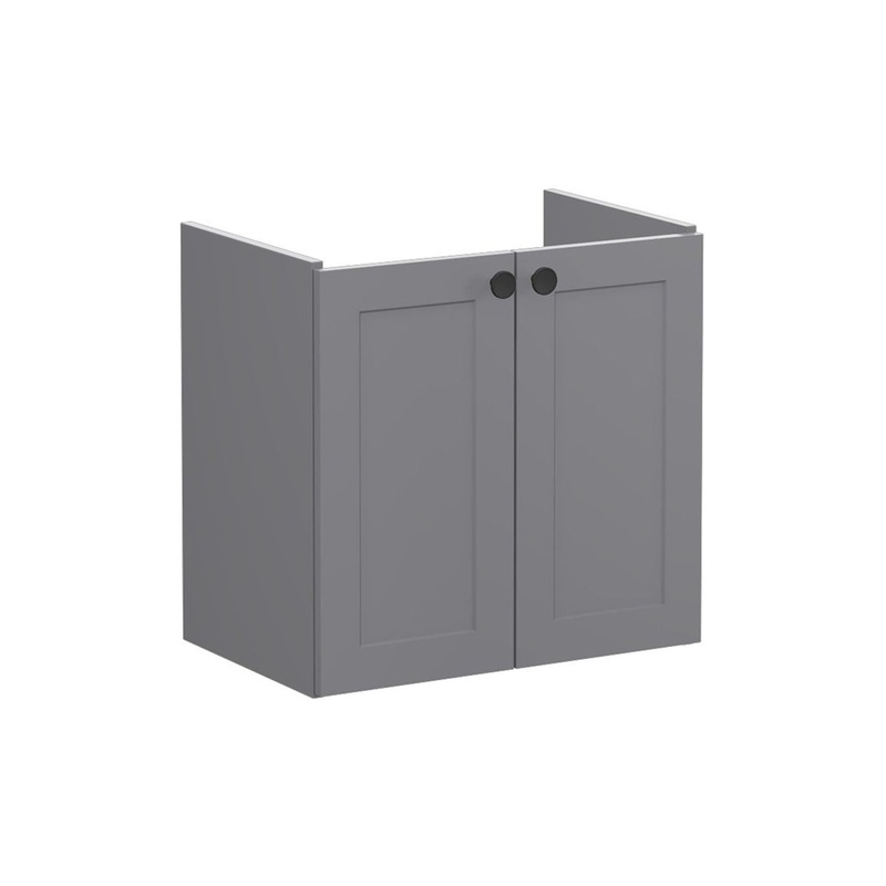 VitrA Root Classic 60cm 2 Door Wall Hung Slim Washbasin Unit – Matt Grey