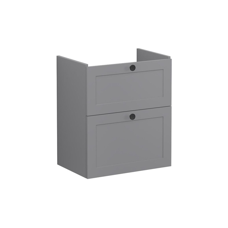 VitrA Root Classic 60cm 2 Drawer Slim Washbasin Unit – Matt Grey