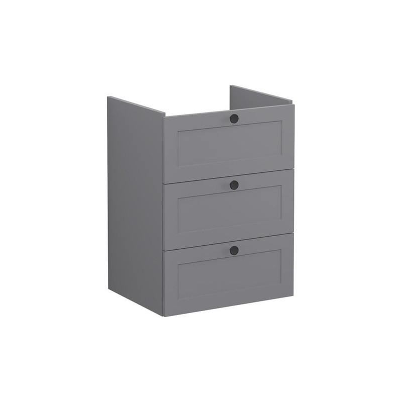 VitrA Root Classic 60cm 3 Drawer Washbasin Unit – Matt Grey