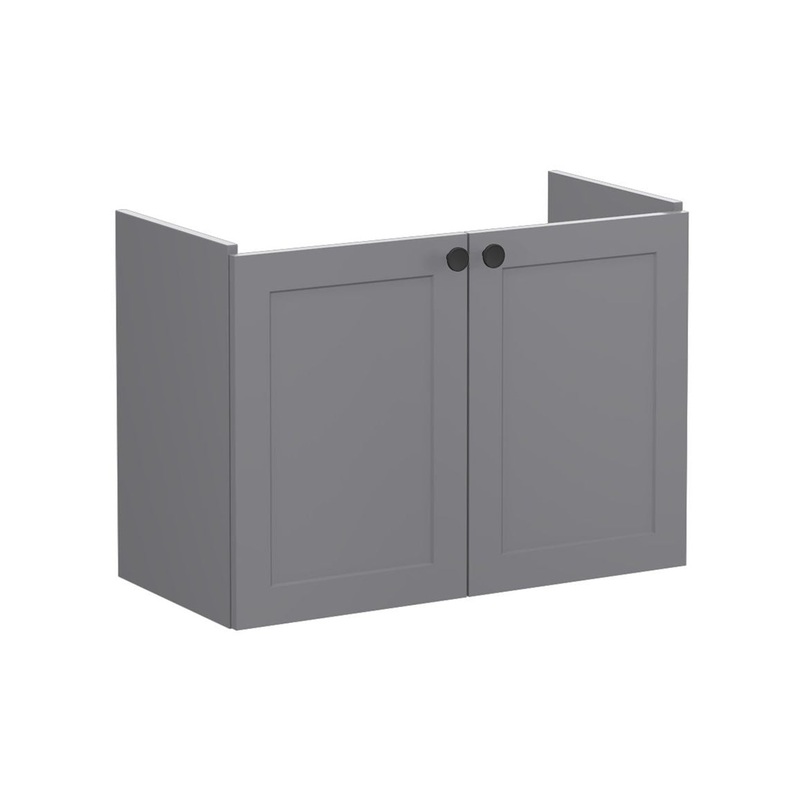 VitrA Root Classic 80cm 2 Door Wall Hung Slim Washbasin Unit – Matt Grey