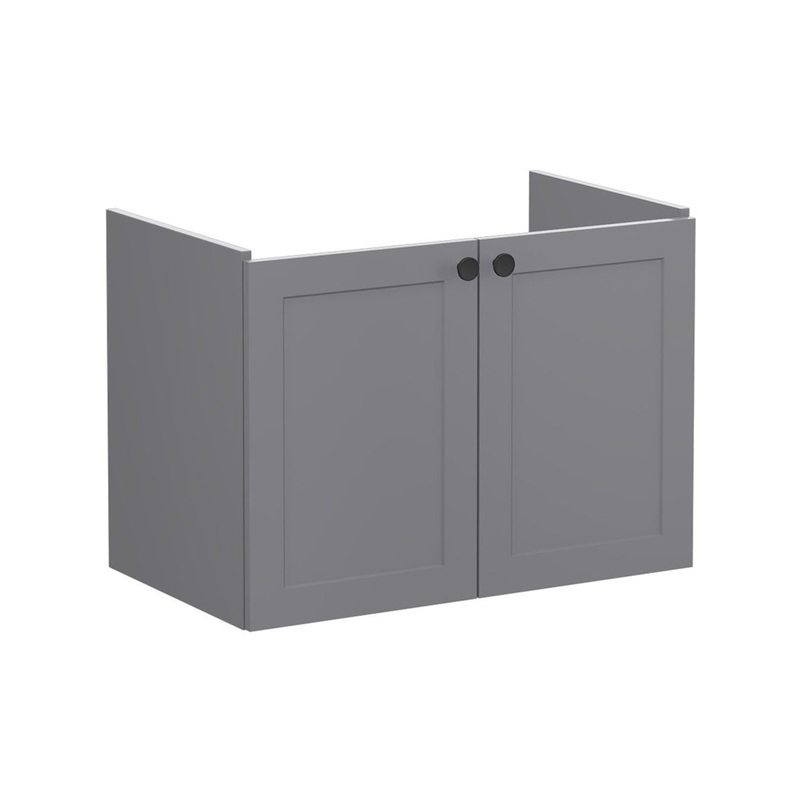 VitrA Root Classic 80cm 2 Door Wall Hung Washbasin Unit – Matt Grey