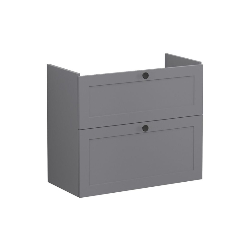 VitrA Root Classic 80cm 2 Drawer Slim Washbasin Unit – Matt Grey