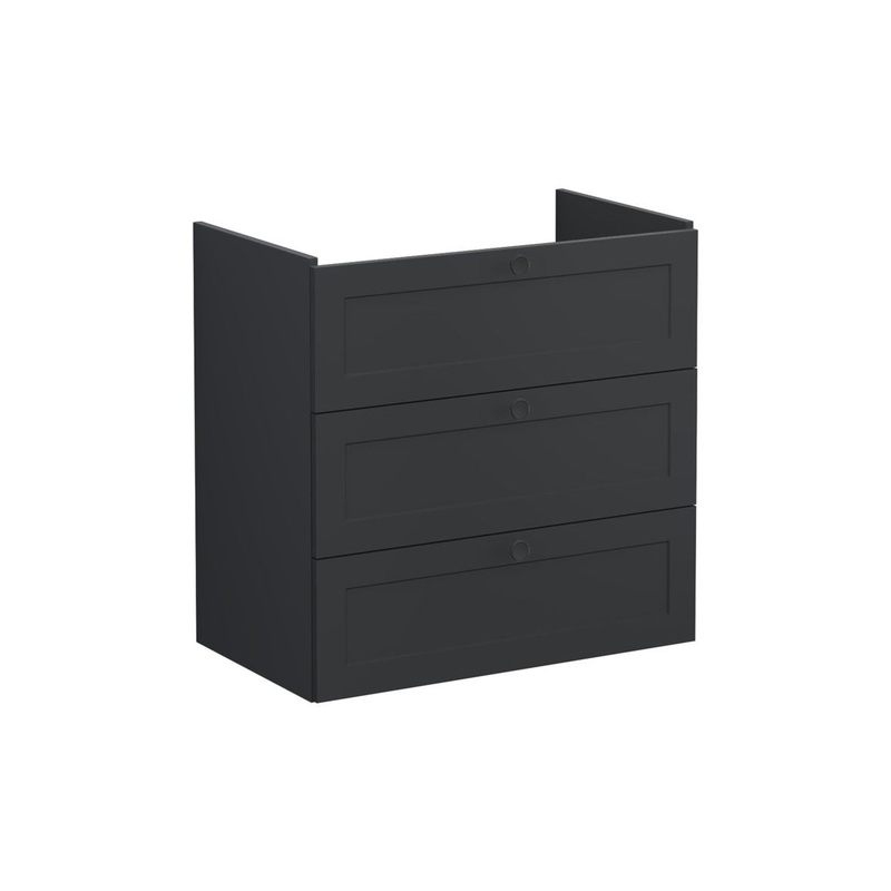 VitrA Root Classic 80cm 3 Drawer Washbasin Unit – Matt Graphite