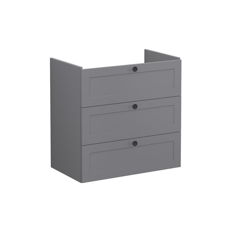 VitrA Root Classic 80cm 3 Drawer Washbasin Unit – Matt Grey