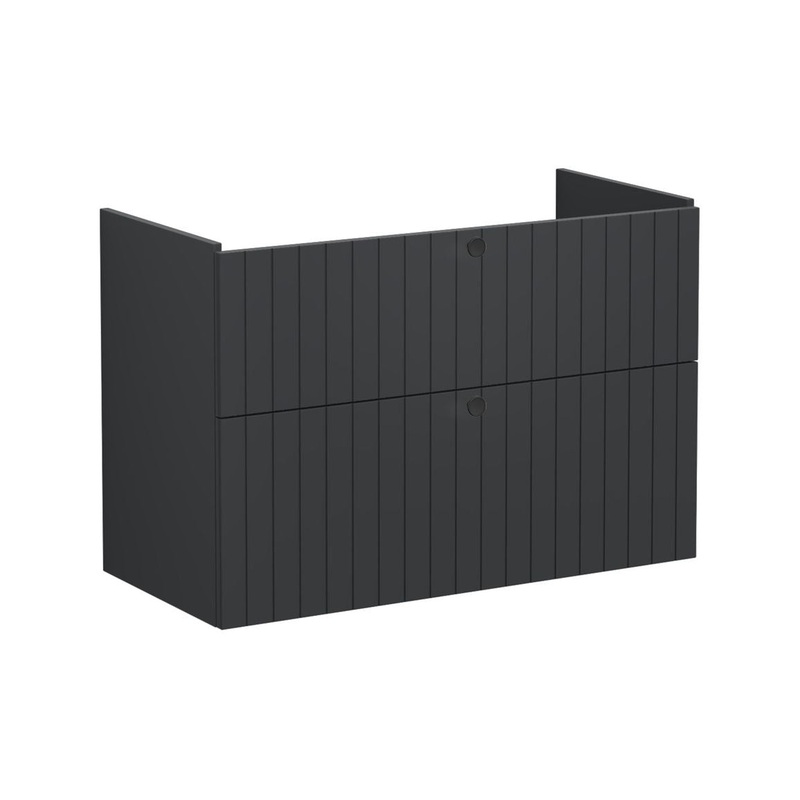 VitrA Root Groove 100cm 2 Drawer Washbasin Unit – Matt Graphite