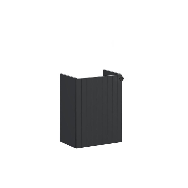 VitrA Root Groove 40cm 1 Door Wall Hung Slim Washbasin Unit (LH Hinge) – Matt Graphite