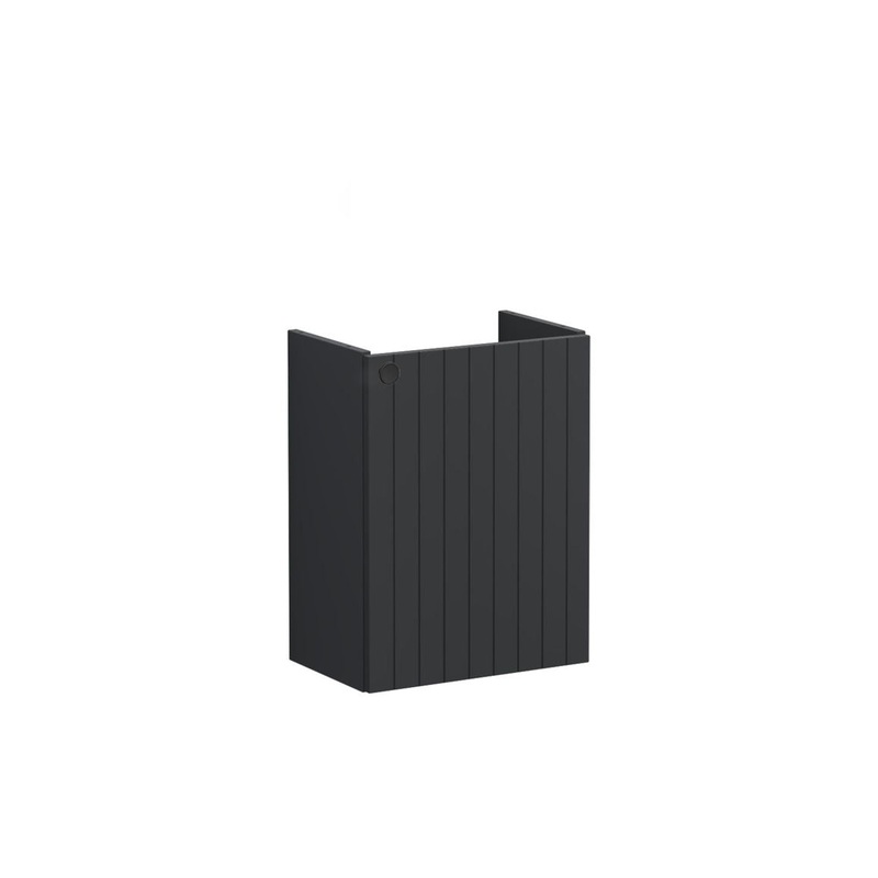 VitrA Root Groove 40cm 1 Door Wall Hung Slim Washbasin Unit (RH Hinge) – Matt Graphite