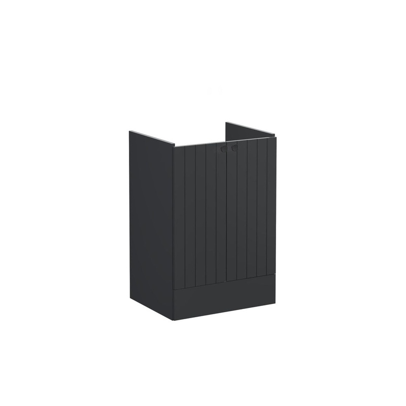 VitrA Root Groove 60cm 2 Door Floor Standing Washbasin Unit – Matt Graphite