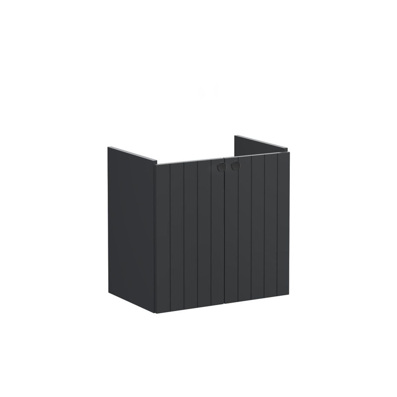 VitrA Root Groove 60cm 2 Door Wall Hung Slim Washbasin Unit – Matt Graphite