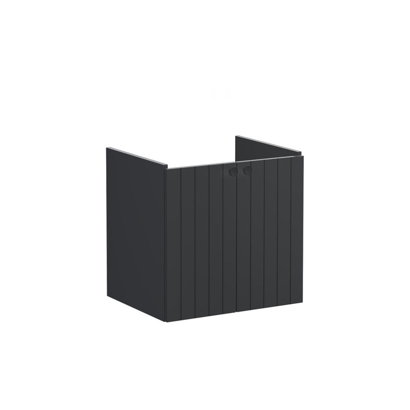 VitrA Root Groove 60cm 2 Door Wall Hung Washbasin Unit – Matt Graphite