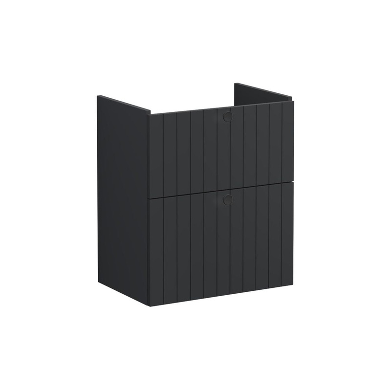 VitrA Root Groove 60cm 2 Drawer Slim Washbasin Unit – Matt Graphite