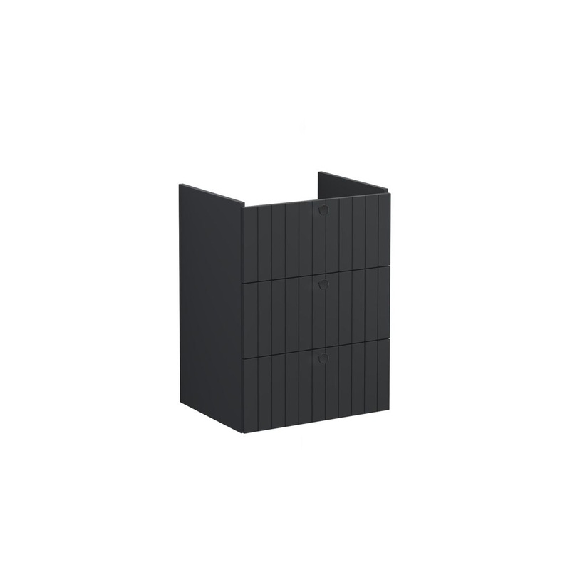 VitrA Root Groove 60cm 3 Drawer Washbasin Unit – Matt Graphite