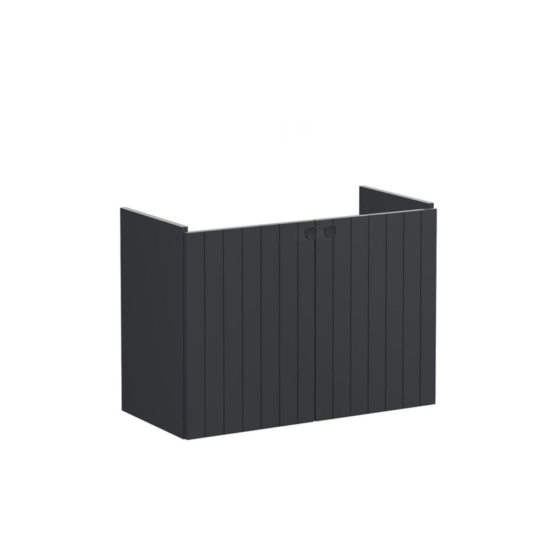 VitrA Root Groove 80cm 2 Door Wall Hung Slim Washbasin Unit – Matt Graphite