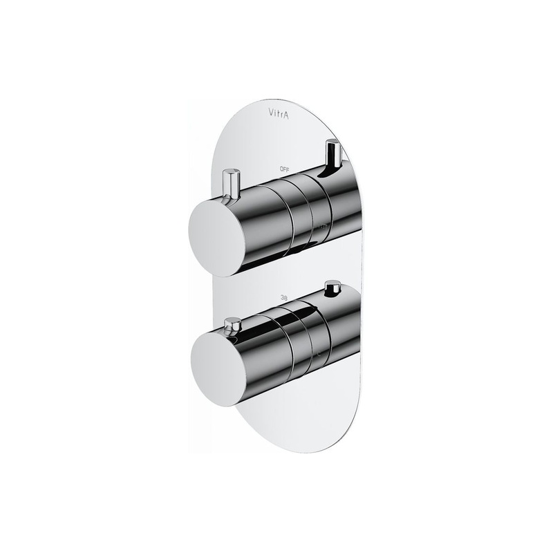VitrA Aquaheat Round Thermostatic 2-Way Shower Mixer – Chrome