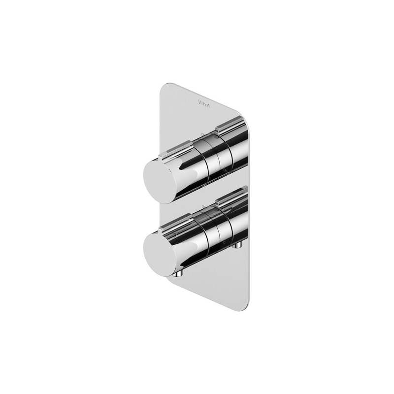 VitrA Aquaheat Soft Square Thermostatic 1-Way Shower Mixer – Chrome