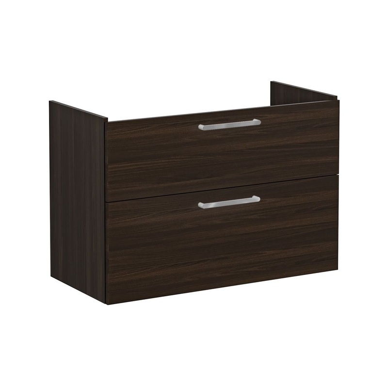 VitrA Root Flat 100cm 2 Drawer Washbasin Unit – Walnut