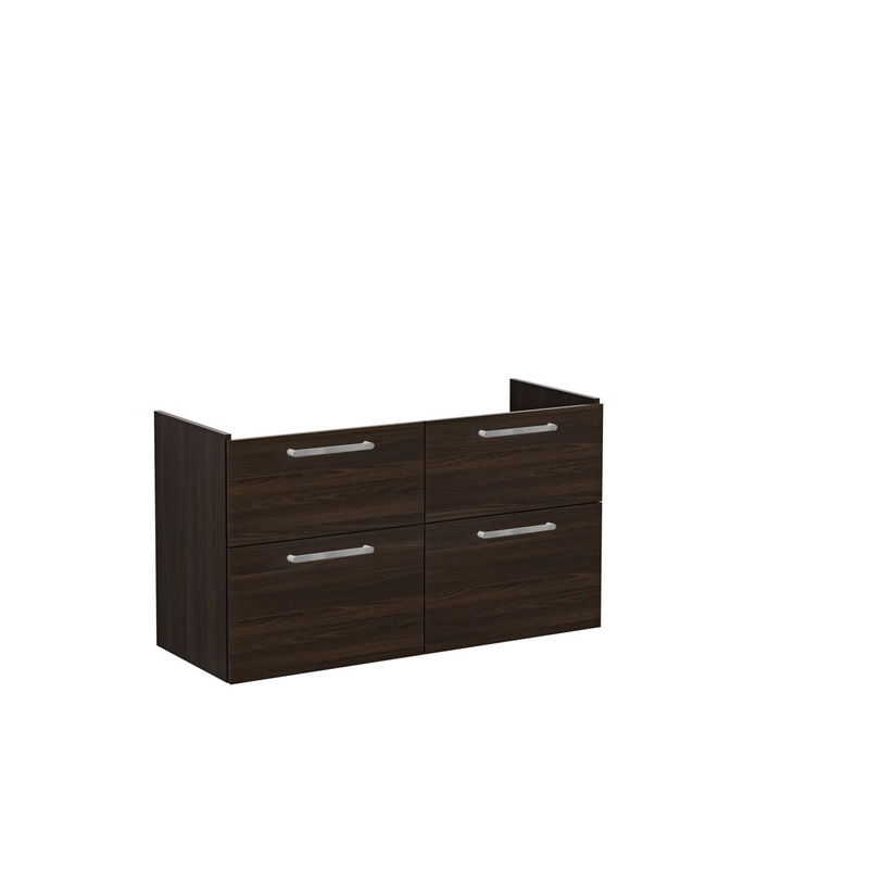 VitrA Root Flat 120cm 4 Drawer Washbasin Unit – Walnut