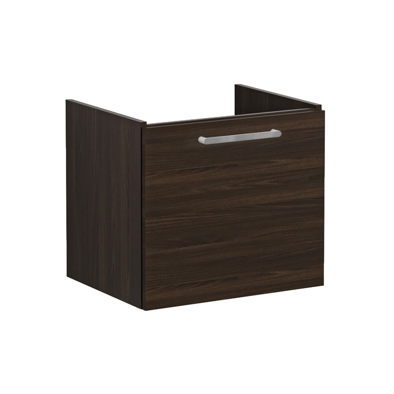 VitrA Root Flat 60cm 1 Drawer Washbasin Unit – Walnut