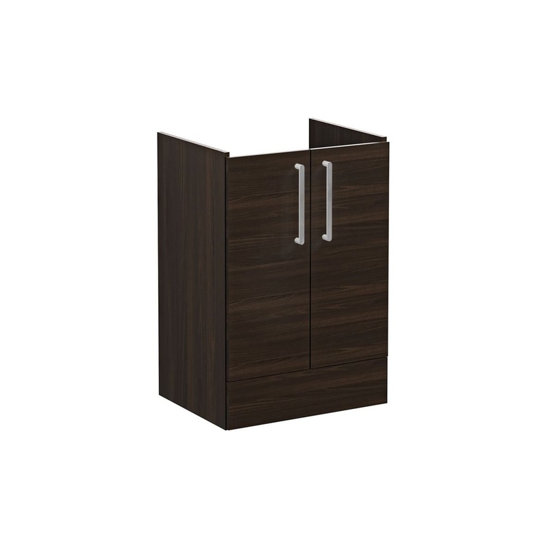 VitrA Root Flat 60cm 2 Door Floor Standing Washbasin Unit – Walnut