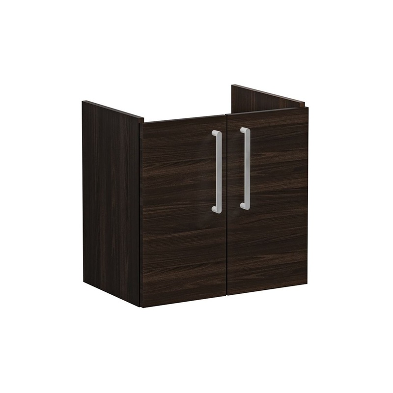 VitrA Root Flat 60cm 2 Door Wall Hung Slim Washbasin Unit – Walnut