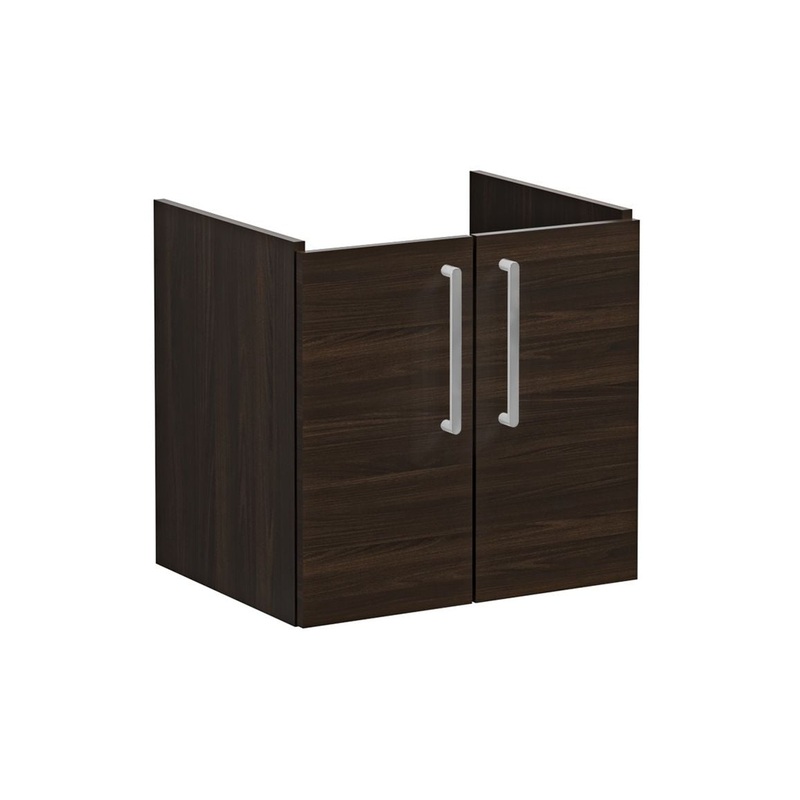 VitrA Root Flat 60cm 2 Door Wall Hung Washbasin Unit – Walnut