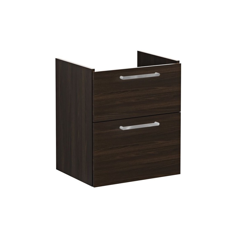 VitrA Root Flat 60cm 2 Drawer Washbasin Unit – Walnut