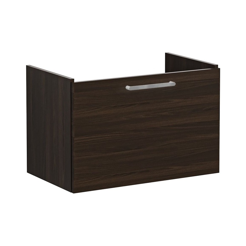 VitrA Root Flat 80cm 1 Drawer Washbasin Unit – Walnut