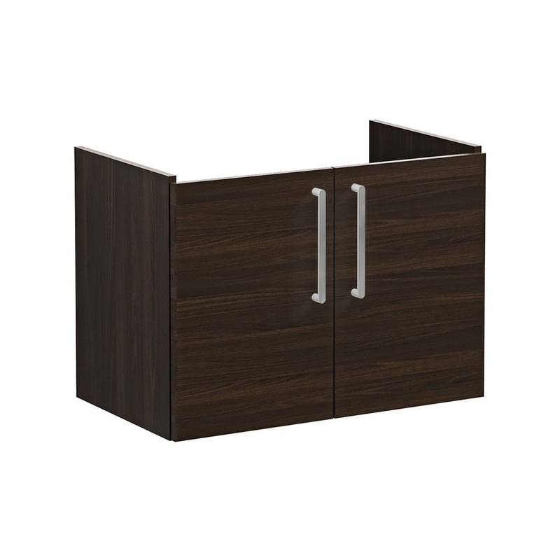 VitrA Root Flat 80cm 2 Door Wall Hung Washbasin Unit – Walnut