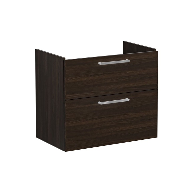 VitrA Root Flat 80cm 2 Drawer Washbasin Unit – Walnut