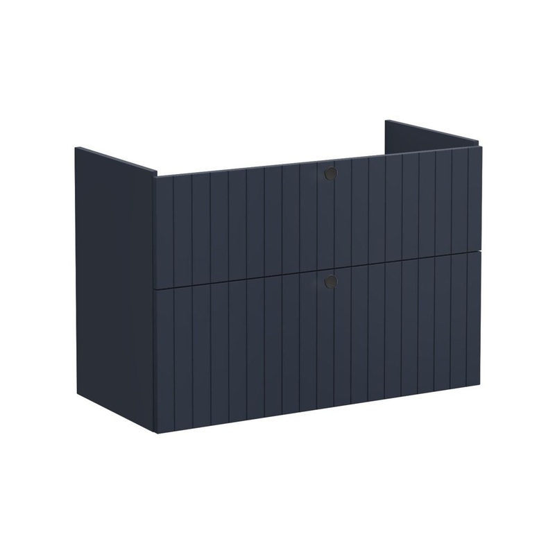VitrA Root Groove 100cm 2 Drawer Washbasin Unit – Matt Dark Blue