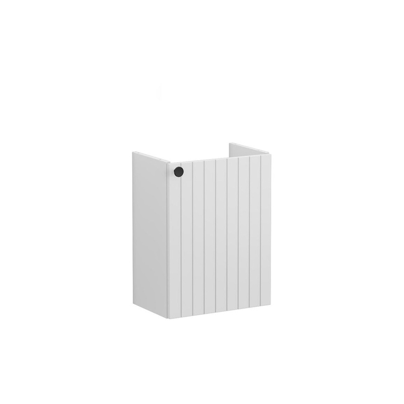 VitrA Root Groove 40cm 1 Door Wall Hung Slim Washbasin Unit (RH Hinge) – Matt Light Grey