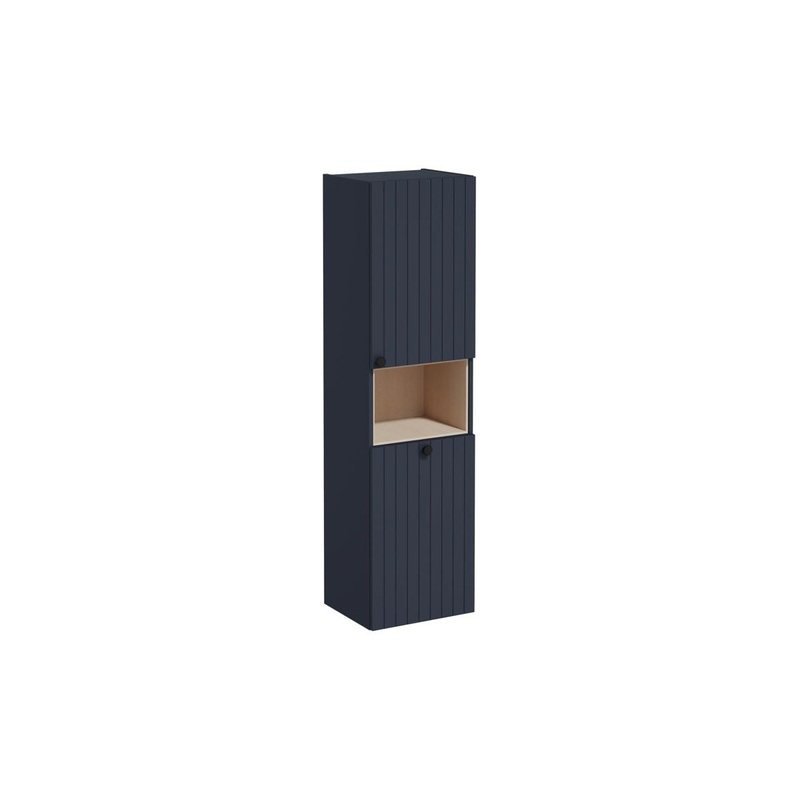 VitrA Root Groove 40cm 2 Door Semi-Tall Unit w/Laundry Basket (RH Hinge) – Matt Dark Blue