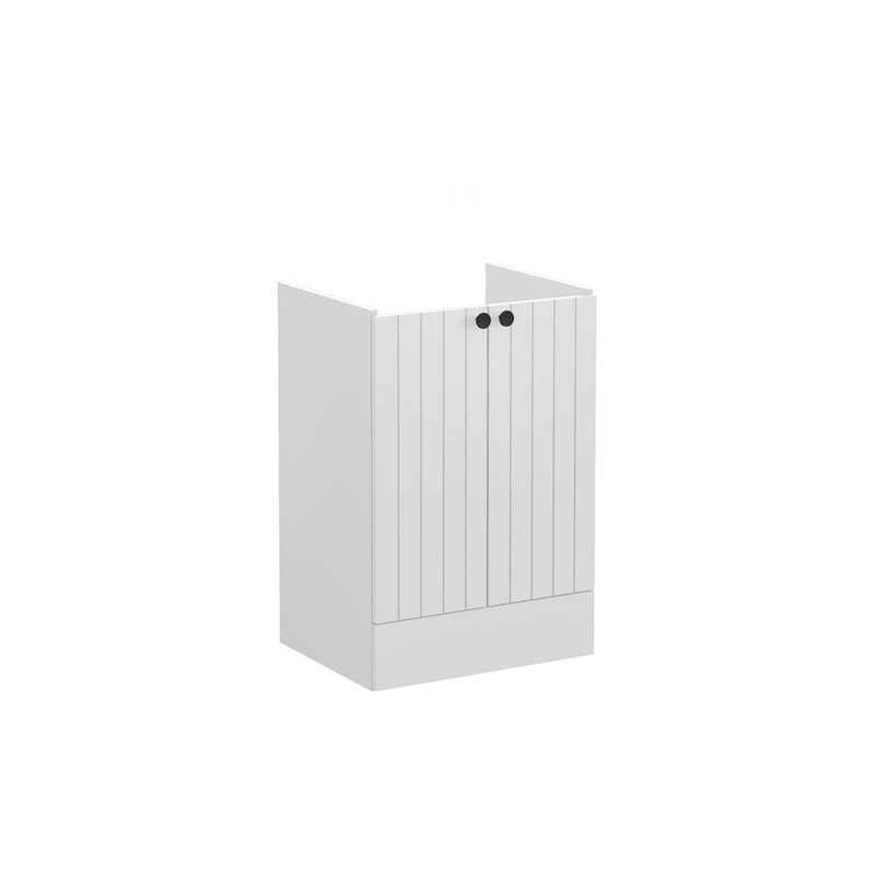 VitrA Root Groove 60cm 2 Door Floor Standing Washbasin Unit – Matt Light Grey