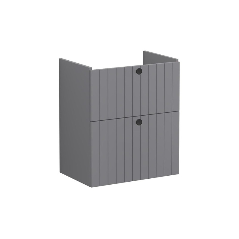 VitrA Root Groove 60cm 2 Drawer Slim Washbasin Unit – Matt Grey