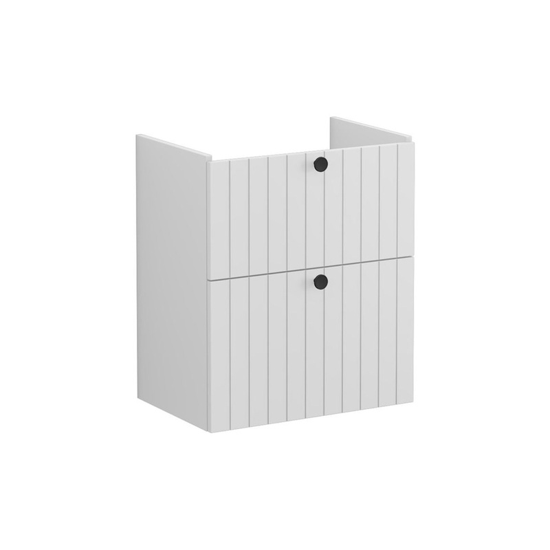 VitrA Root Groove 60cm 2 Drawer Slim Washbasin Unit – Matt Light Grey