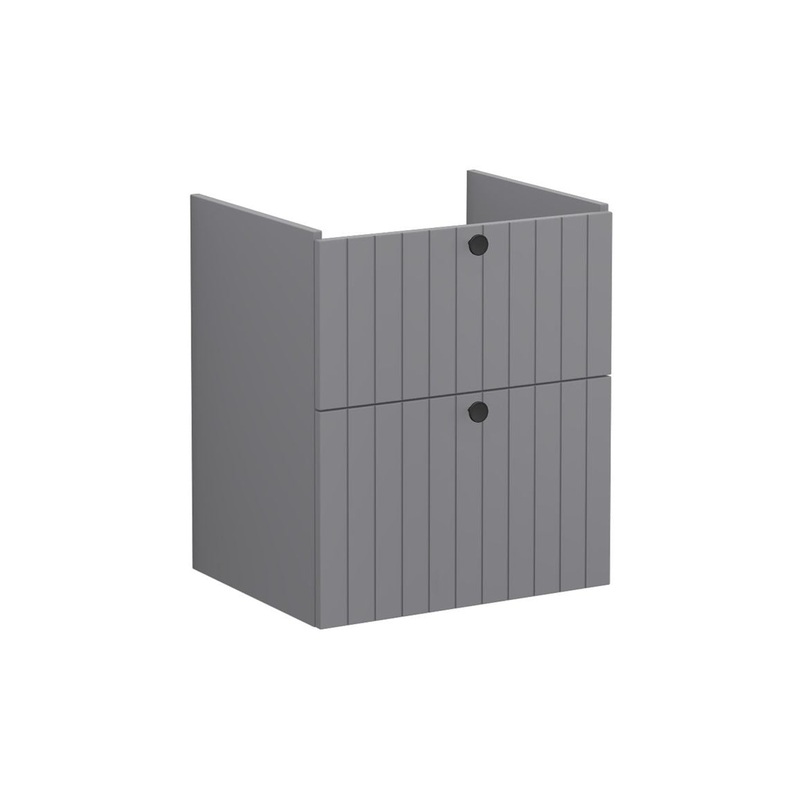 VitrA Root Groove 60cm 2 Drawer Washbasin Unit – Matt Grey