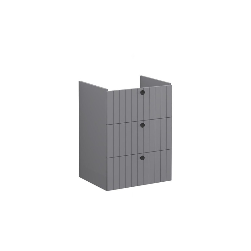 VitrA Root Groove 60cm 3 Drawer Washbasin Unit – Matt Grey