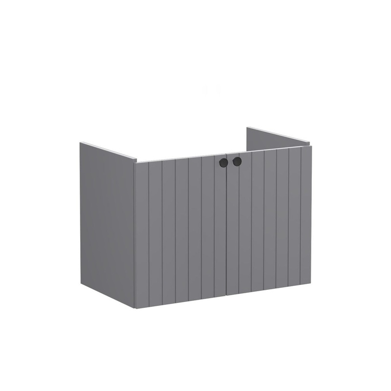 VitrA Root Groove 80cm 2 Door Wall Hung Washbasin Unit – Matt Grey