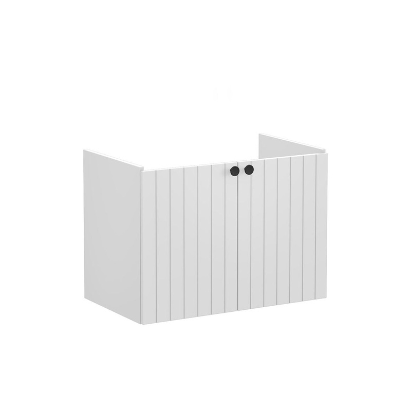 VitrA Root Groove 80cm 2 Door Wall Hung Washbasin Unit – Matt Light Grey