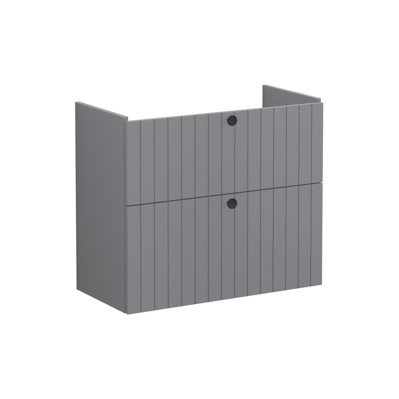 VitrA Root Groove 80cm 2 Drawer Slim Washbasin Unit – Matt Grey